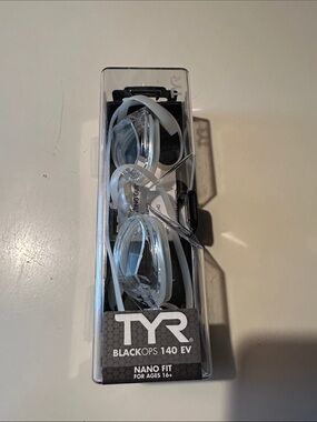 TYR Clear and White Black Ops 140 EV Racing Swim Goggles